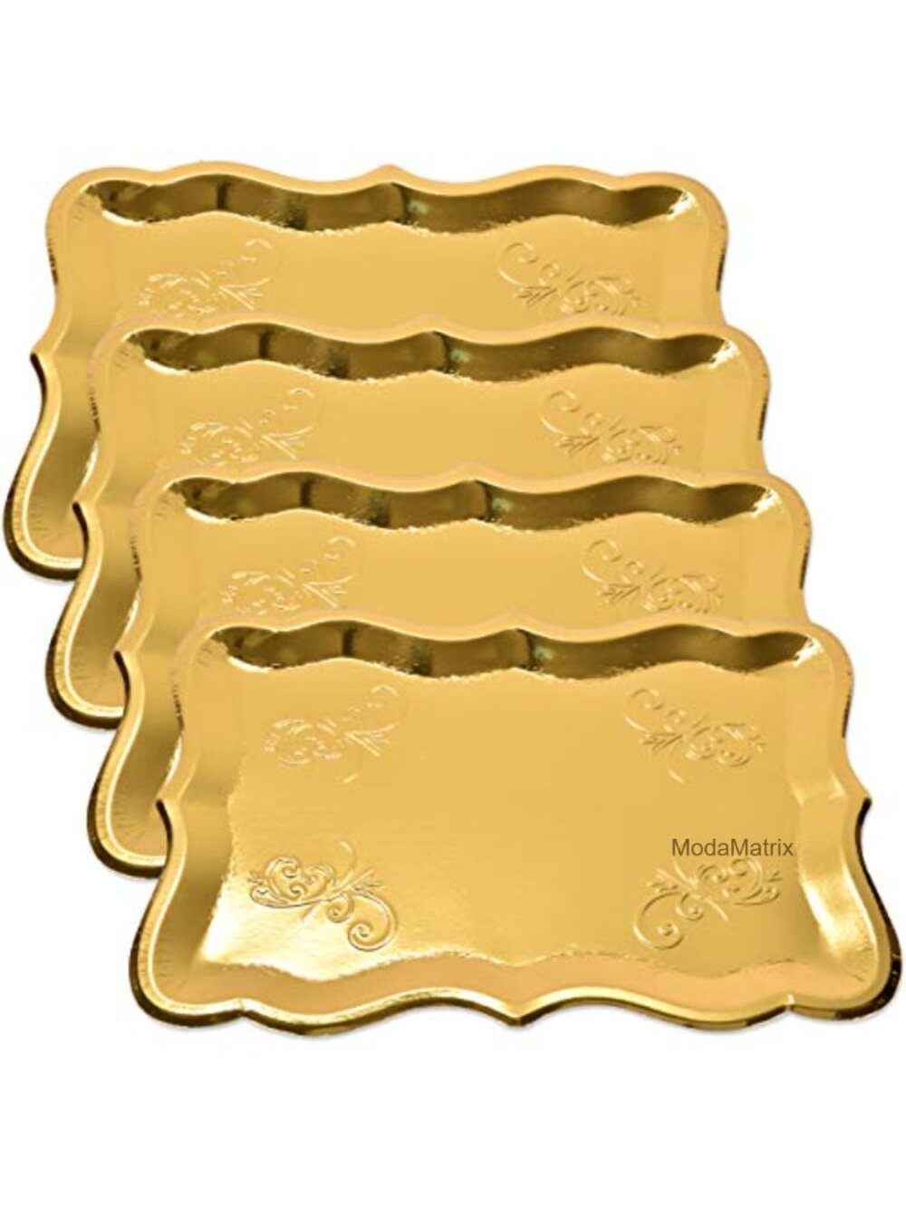 Disposable Paper Trays 9x13 Gold Foil Dessert Display 10 Ct